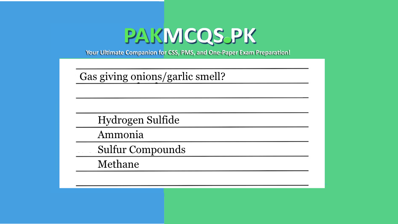 Which Gas gives onions/garlic their distinctive smell?
