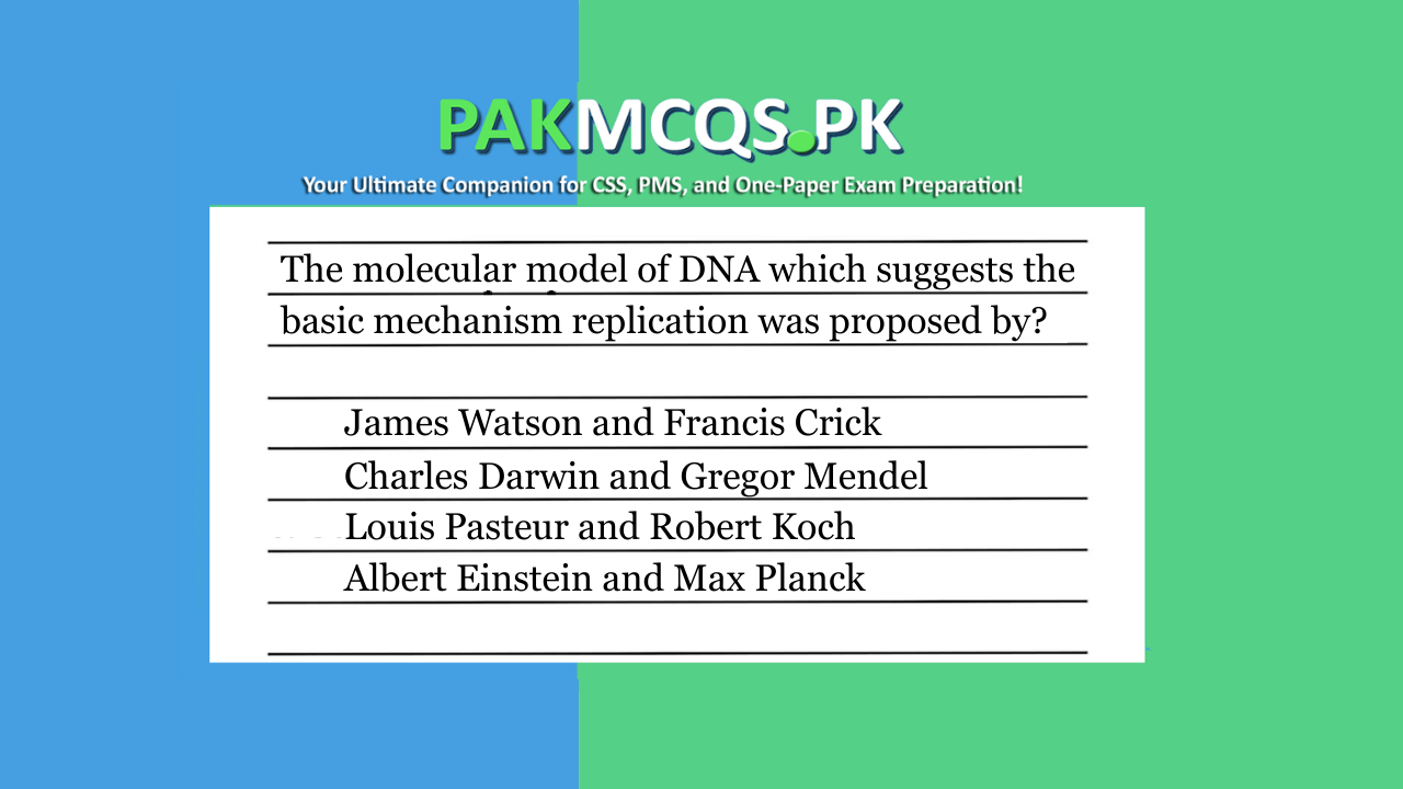 The molecular model of DNA which suggests the basic mechanism replication was proposed by?