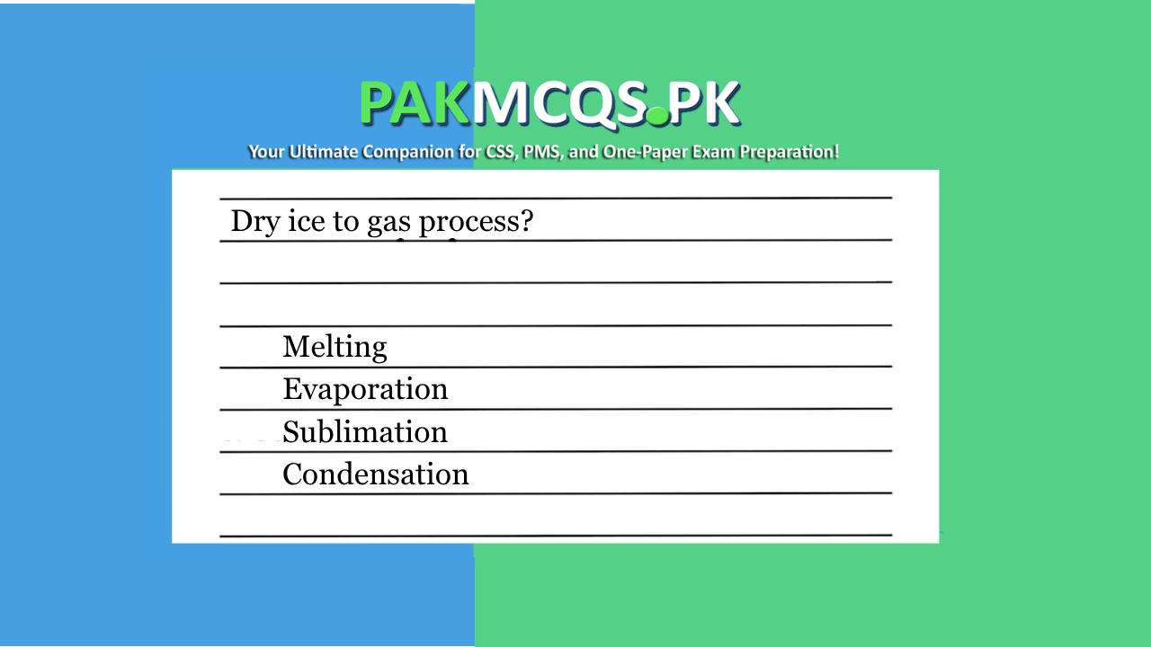 The process by which dry ice (solid carbon dioxide) turns directly into a gas is called: