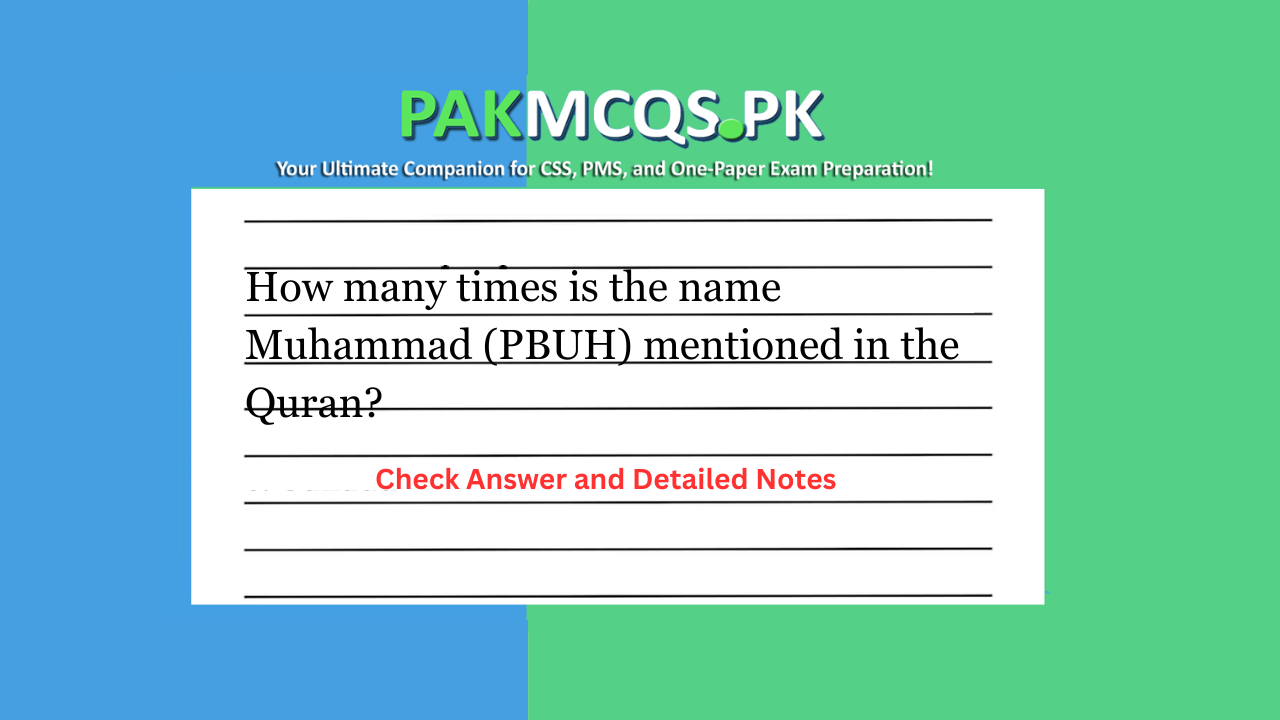 How many times is the name Muhammad (PBUH) mentioned in the Quran?