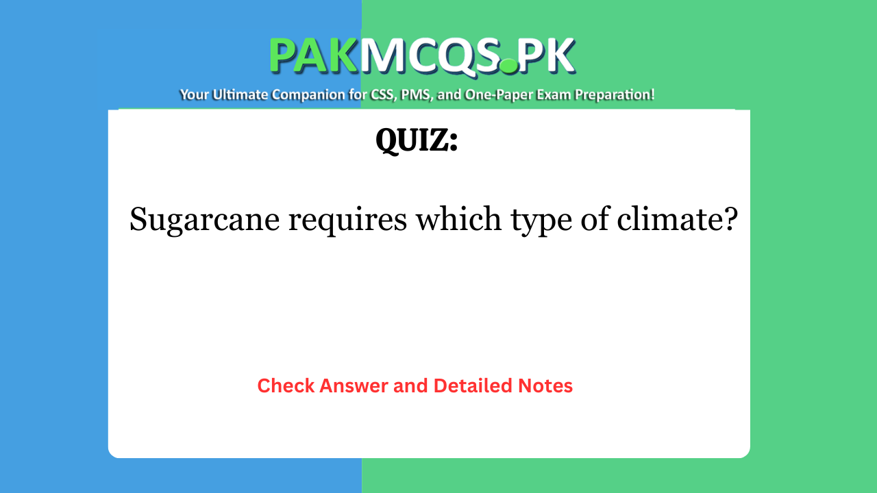 Sugarcane requires which type of climate?