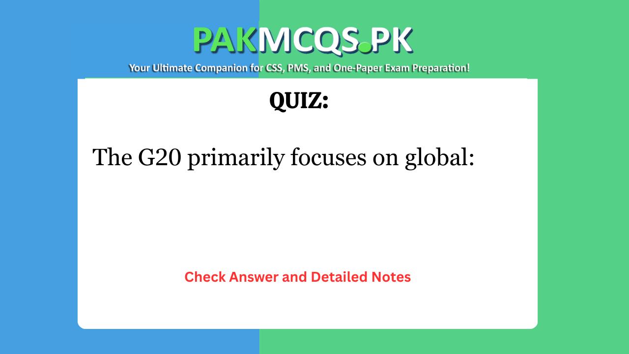The G20 primarily focuses on global:
