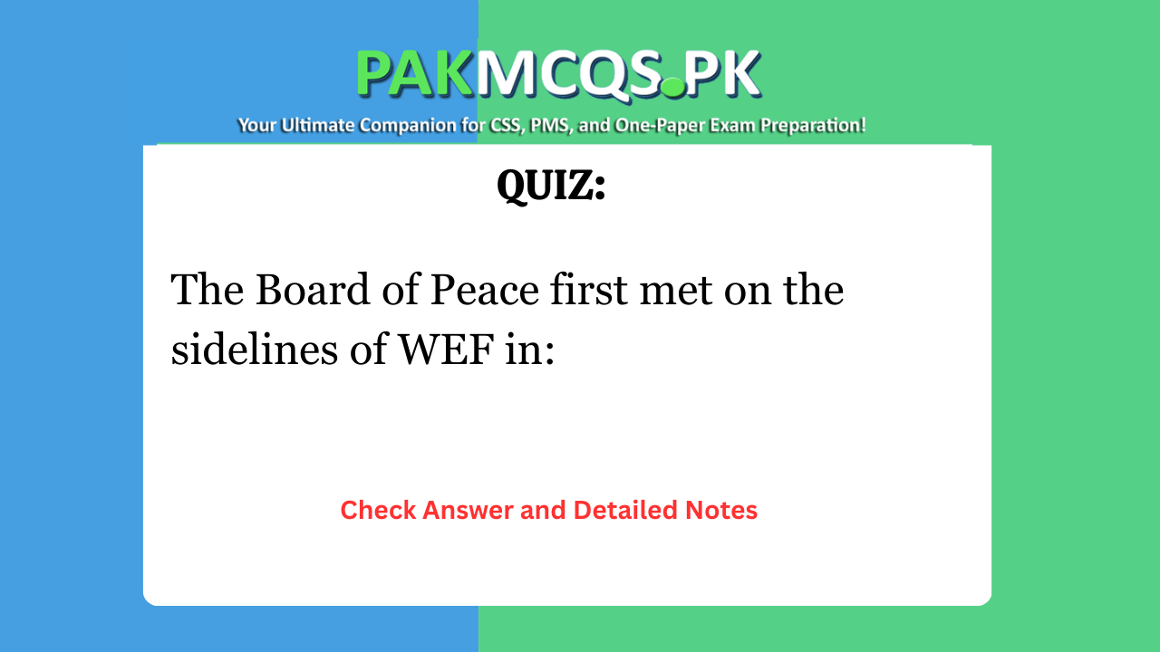 The Board of Peace first met on the sidelines of WEF in: