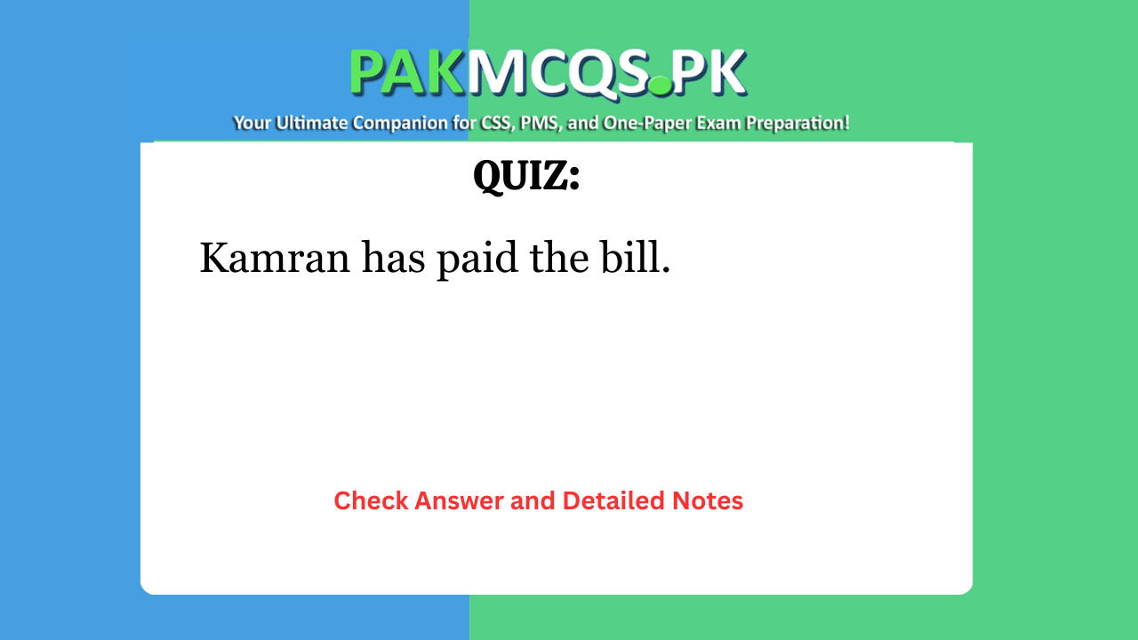 Kamran has paid the bill.
