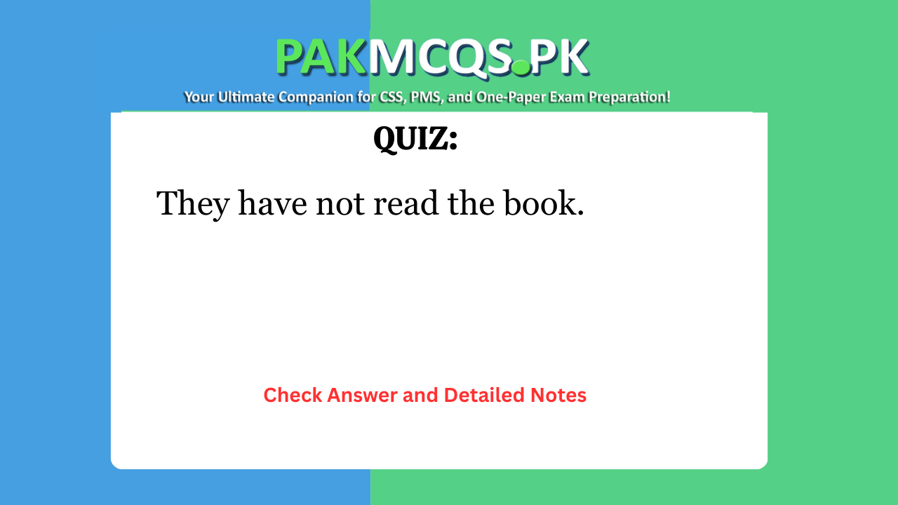 They have not read the book.