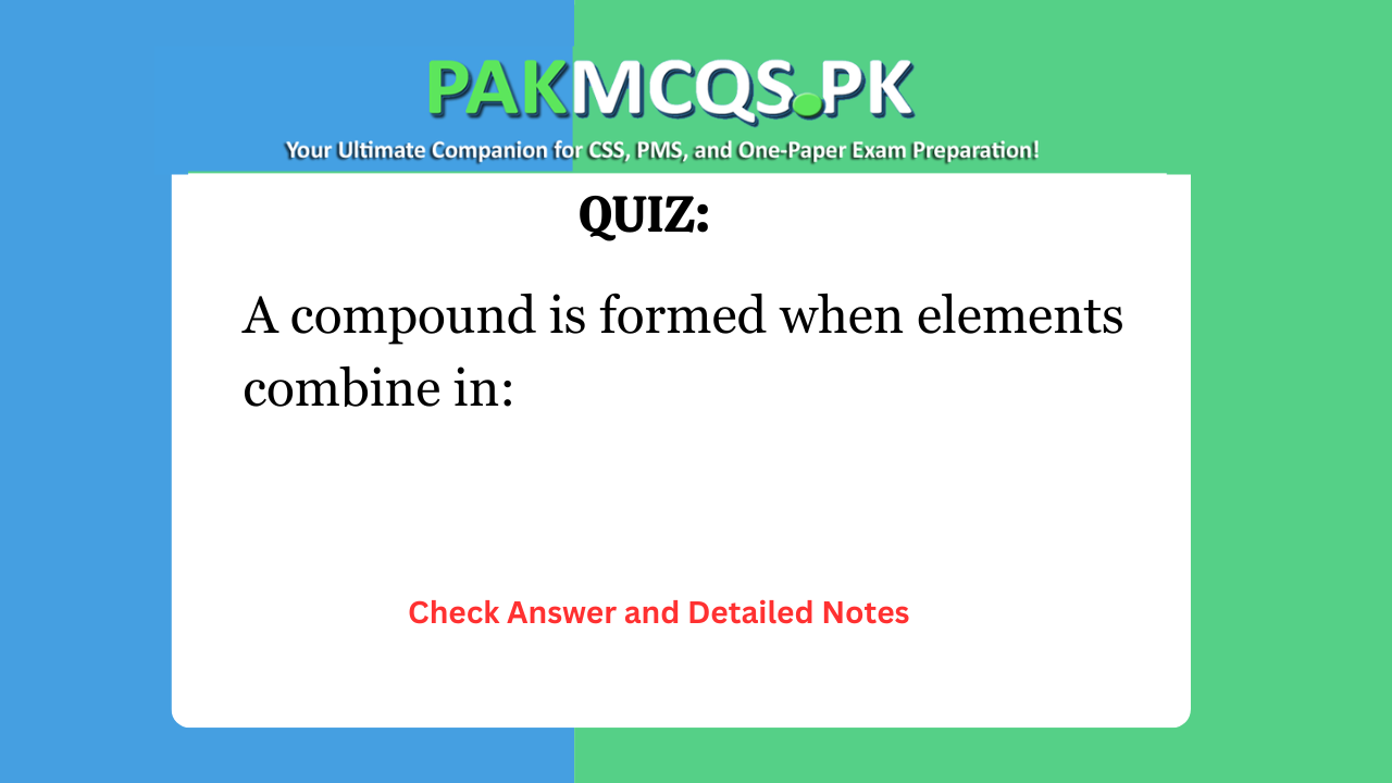A compound is formed when elements combine in: