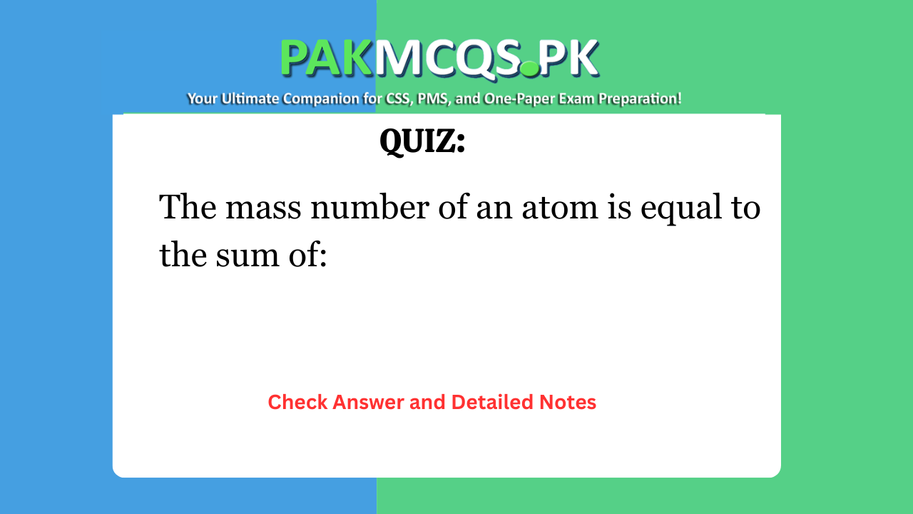 The mass number of an atom is equal to the sum of: