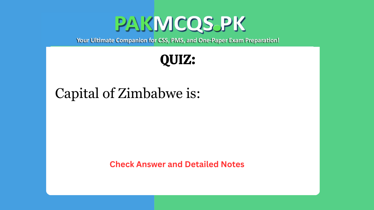 Capital of Zimbabwe is: